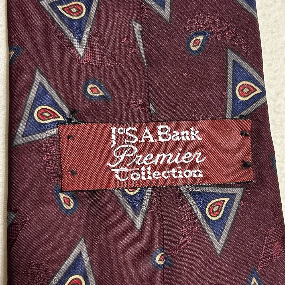 Jos. A. Bank Burgundy Geometric Tie - Picture 3 of 5
